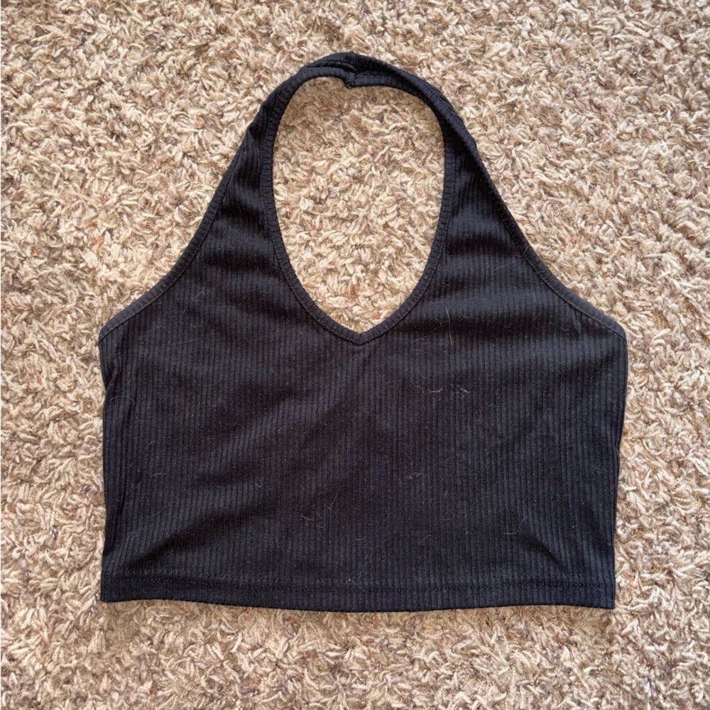 SHEIN | Black Ribbed Halter Top